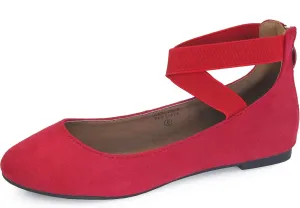 Womens Dana Closed Toe Ankle Strap Slide Flats