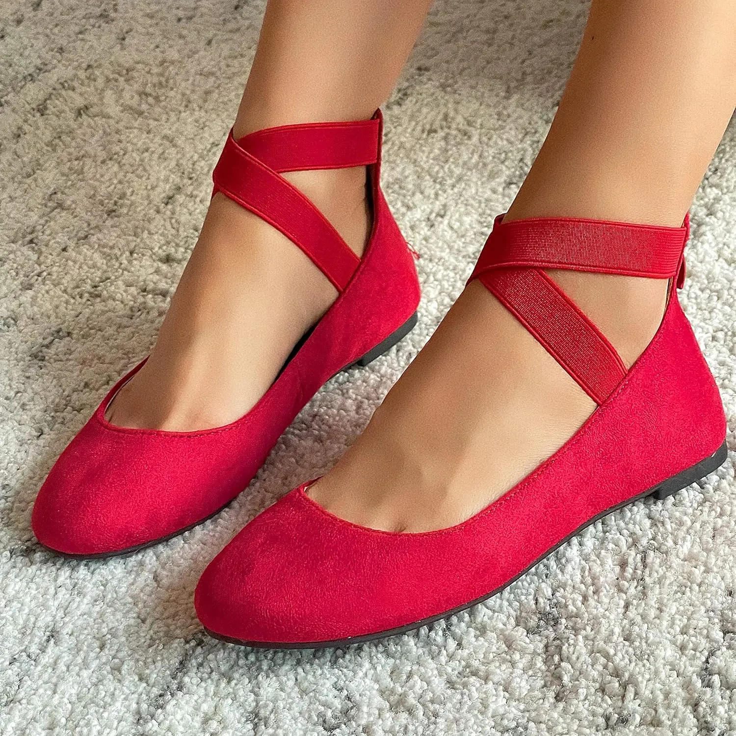 Womens Dana Closed Toe Ankle Strap Slide Flats