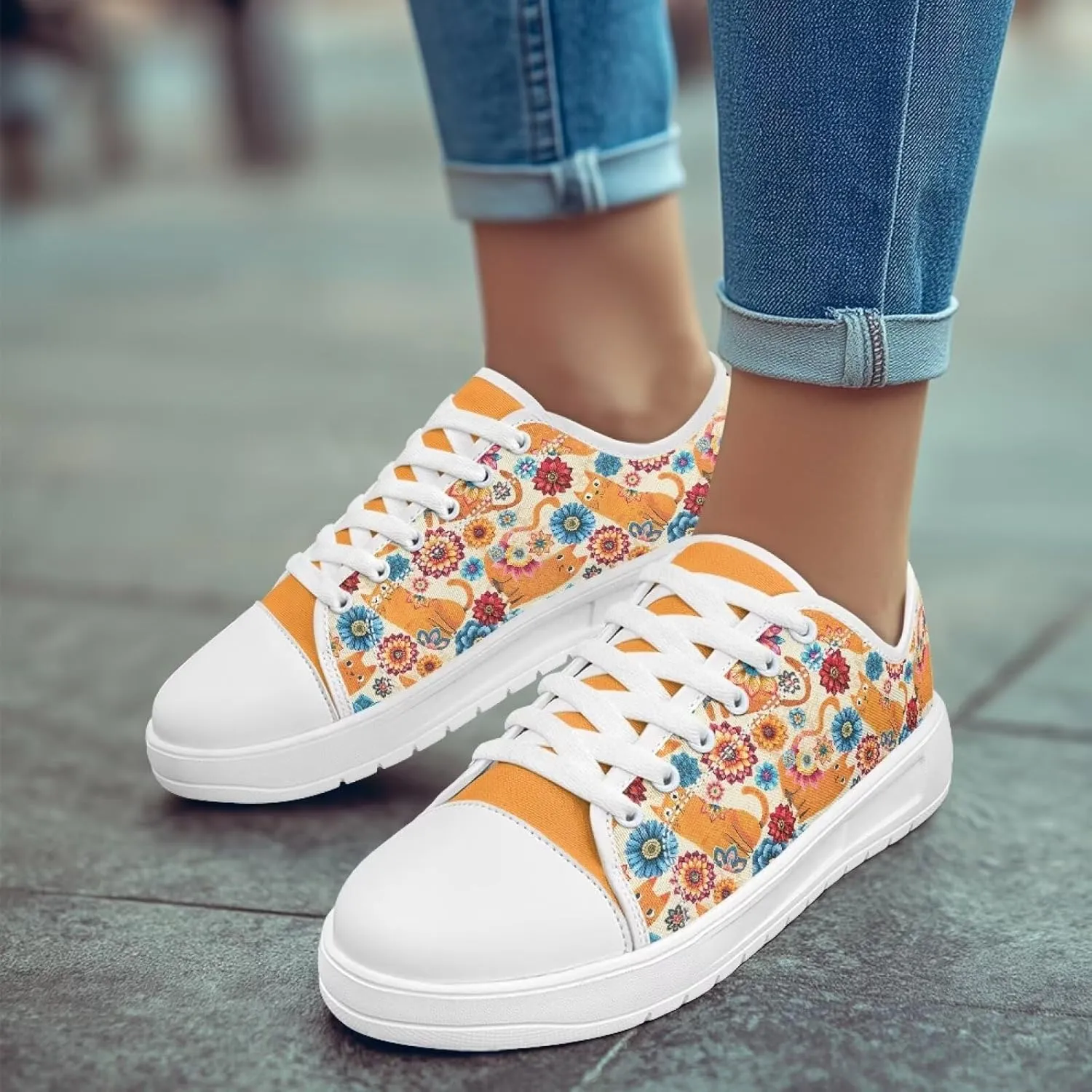 Women's Fashion Sneakers Canvas Shoes Lightweight & Comfy Casual Shoes Pet Theme