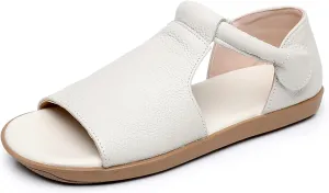 Women'S Genuine Leather Hook Loop Flat Roman Sandals Fashion Round Toe Fish Mouth High-Top Cutout Gothic Sandals Summer Casual Non-Slip Gladiator Y-2k Sandals