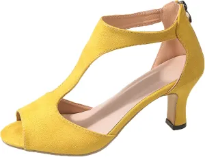 Women's High Heeled Sandals Orthopedic Heels Dress Sexy Open Toe Womens Summer Back Zipper Fish Mouth Casual Suede Leather Comfortable Strappy Mules Sandal Orthotic Beach Boho Outdoor Shoes