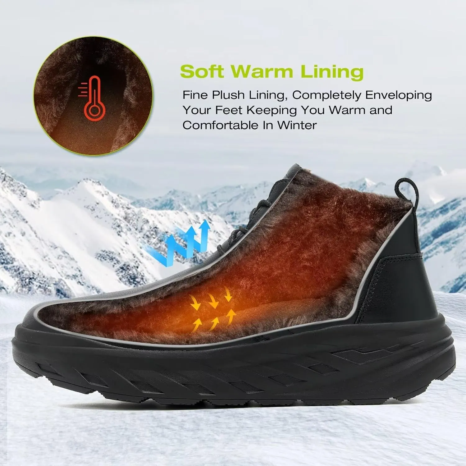 Women's Orthopedic Wide Leather Winter Ankle Boots: Comfortable Arch Support Walking Shoes for Diabetic and Orthotic, Casual Warm Plantar Fasciitis Dress Shoes for Foot and Heel Pain