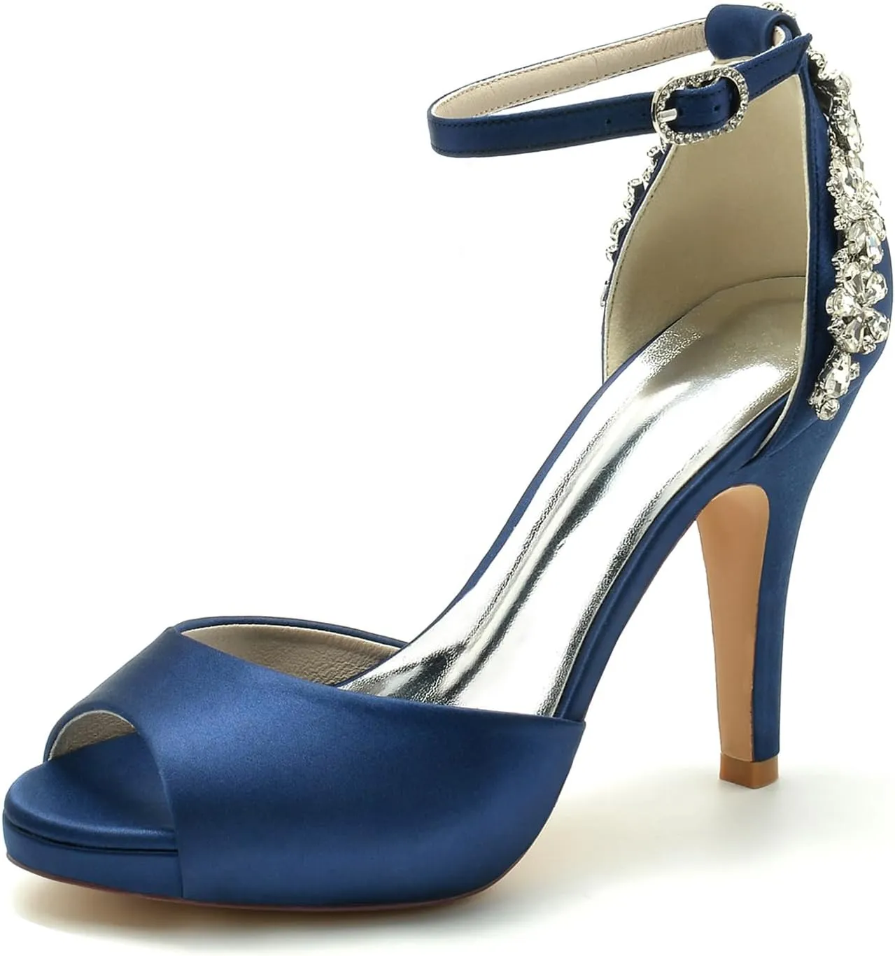 Women's Party Dress Pumps for Bridal Stiletto Heel Ankle Strap Sandals Open Toe Wedding Shoes