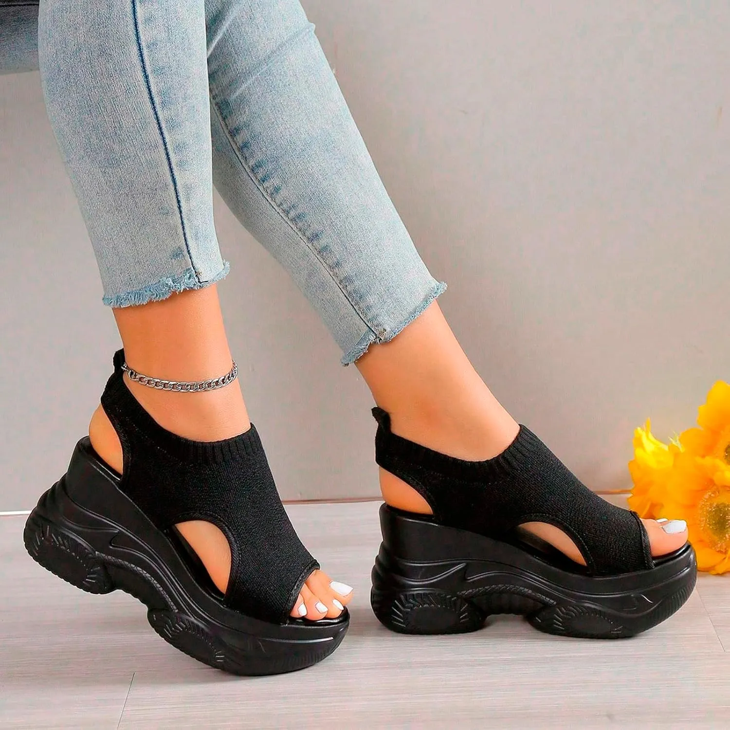 Women'S Sandals Dress Beach Wedding Shoes Strappy Bohemian Wide Width Wedges Heels For Women