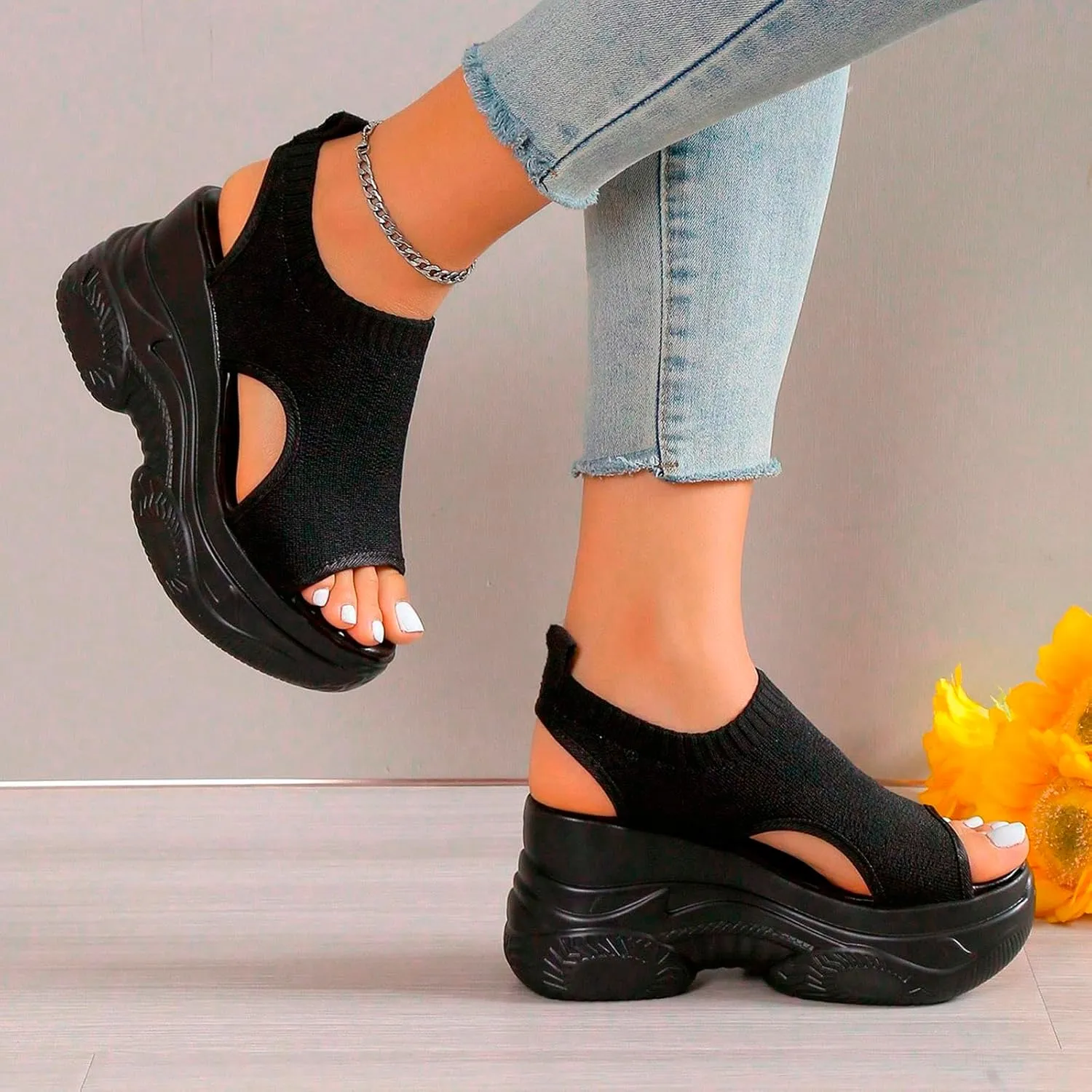 Women'S Sandals Dress Beach Wedding Shoes Strappy Bohemian Wide Width Wedges Heels For Women
