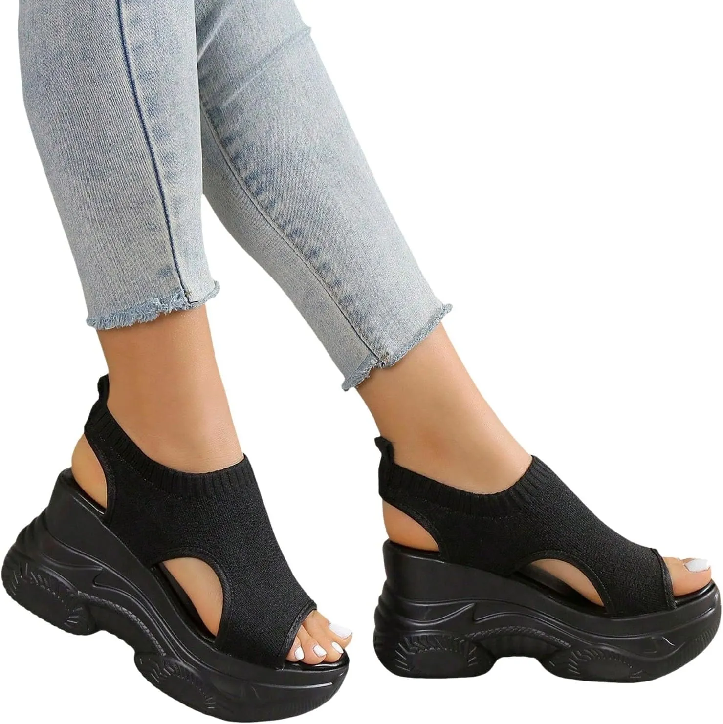 Women'S Sandals Dress Beach Wedding Shoes Strappy Bohemian Wide Width Wedges Heels For Women