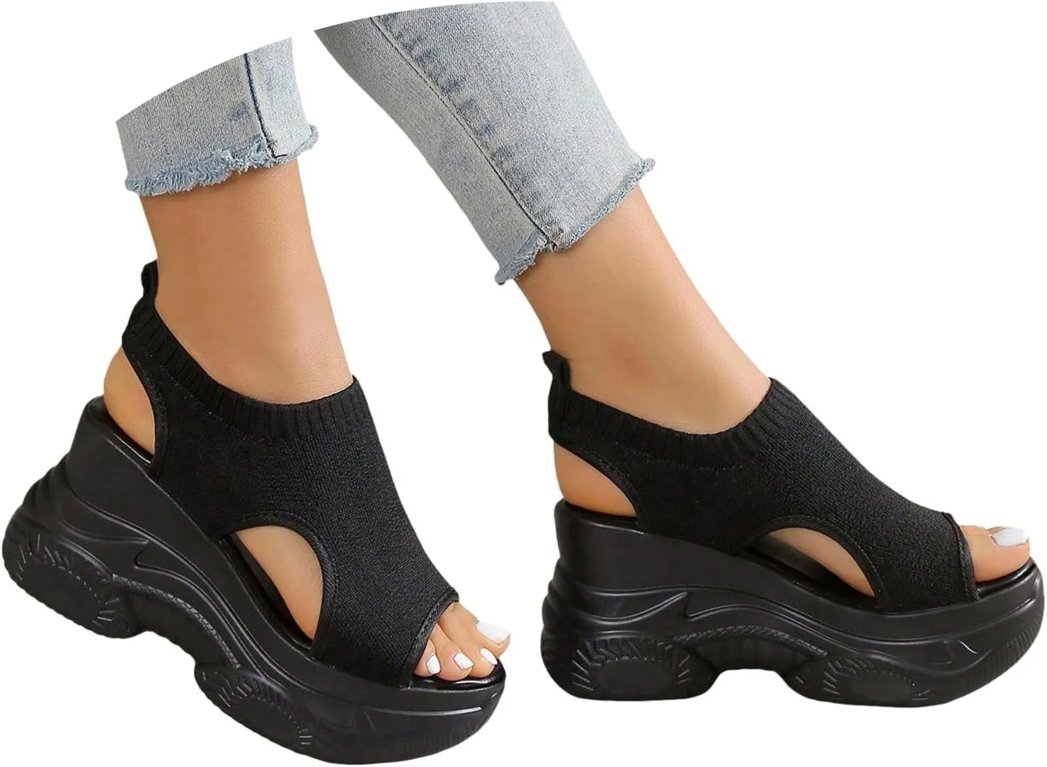 Women'S Sandals Dress Beach Wedding Shoes Strappy Bohemian Wide Width Wedges Heels For Women