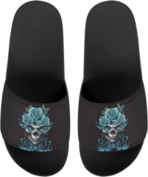Womens Slide Sandals Single Band Sandals Slippers Open Toe Flat Sandals House Shower Shoes