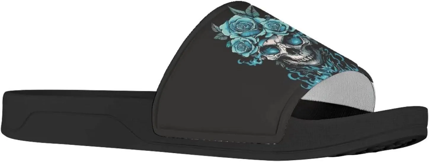 Womens Slide Sandals Single Band Sandals Slippers Open Toe Flat Sandals House Shower Shoes