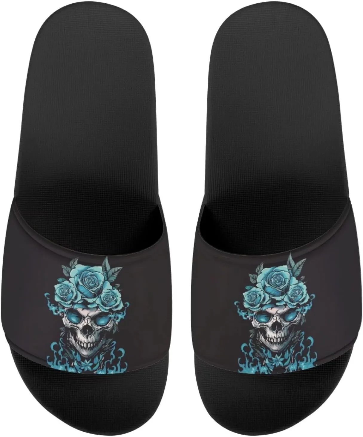 Womens Slide Sandals Single Band Sandals Slippers Open Toe Flat Sandals House Shower Shoes