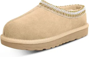 Women's Slippers Platform Mini Boots For Women Suede Leather Indoor/Outdoor Anti-Slip Slipper Comfy Fur Fleece Lined Sneakers Short Ankle Boot