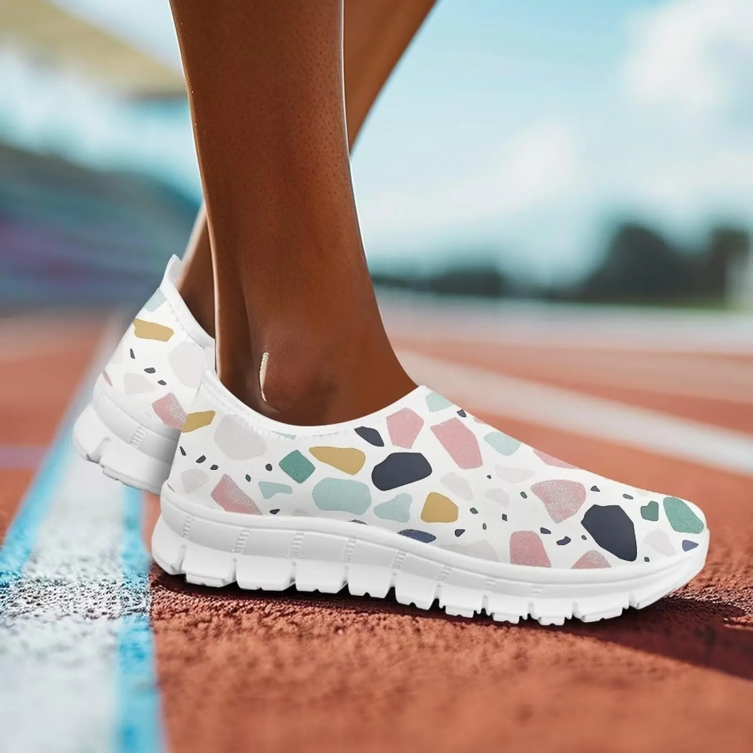 Women's Sneaker Casual Low Top Outdoor Walking Sneaker Soft Lightweight Breathable Slip On Summer Shoes for Ladies