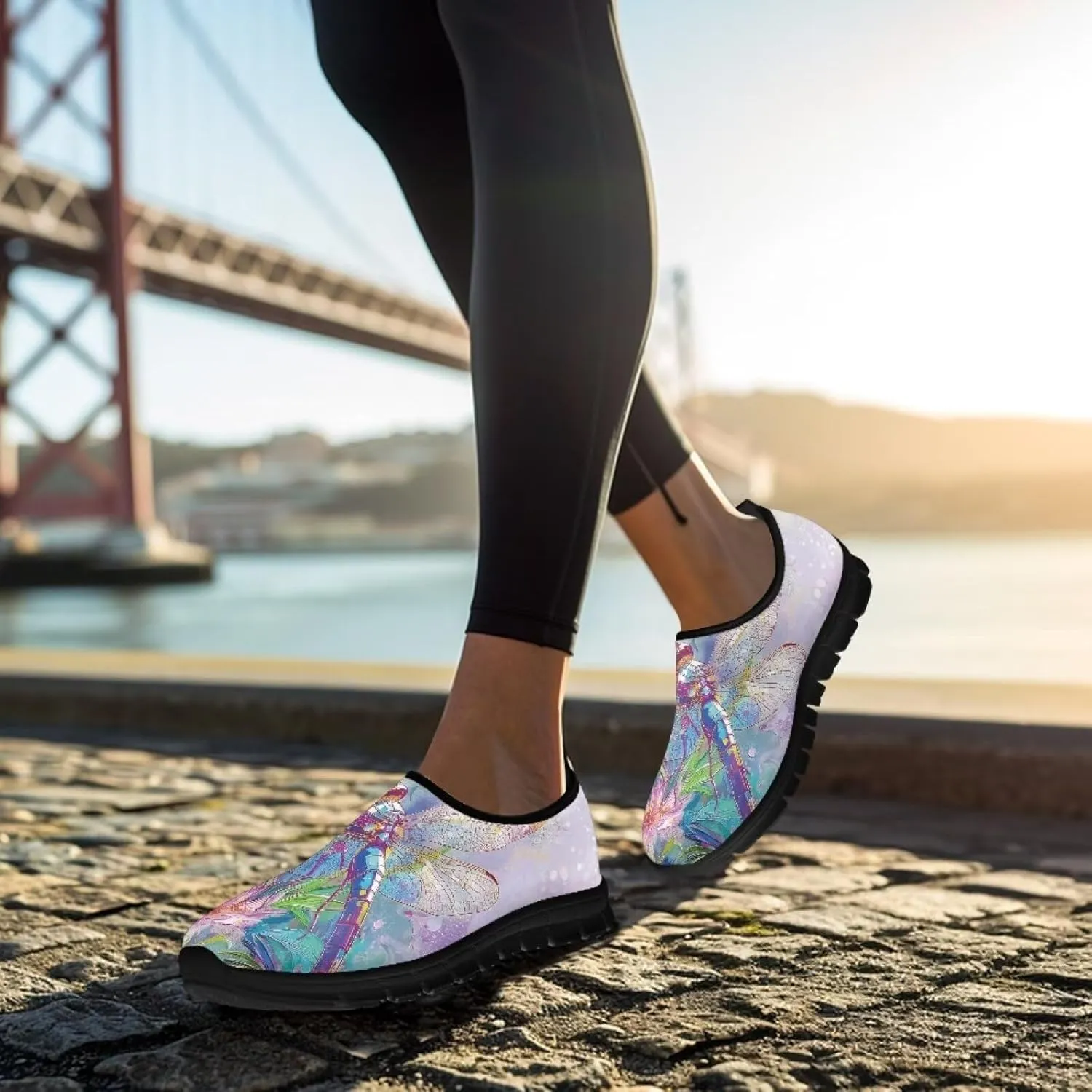 Women's Sneakers Casual Low Top Walking Sneaker Flat Outdoor Breathable Slip On Soft Holiday Shoes for Women