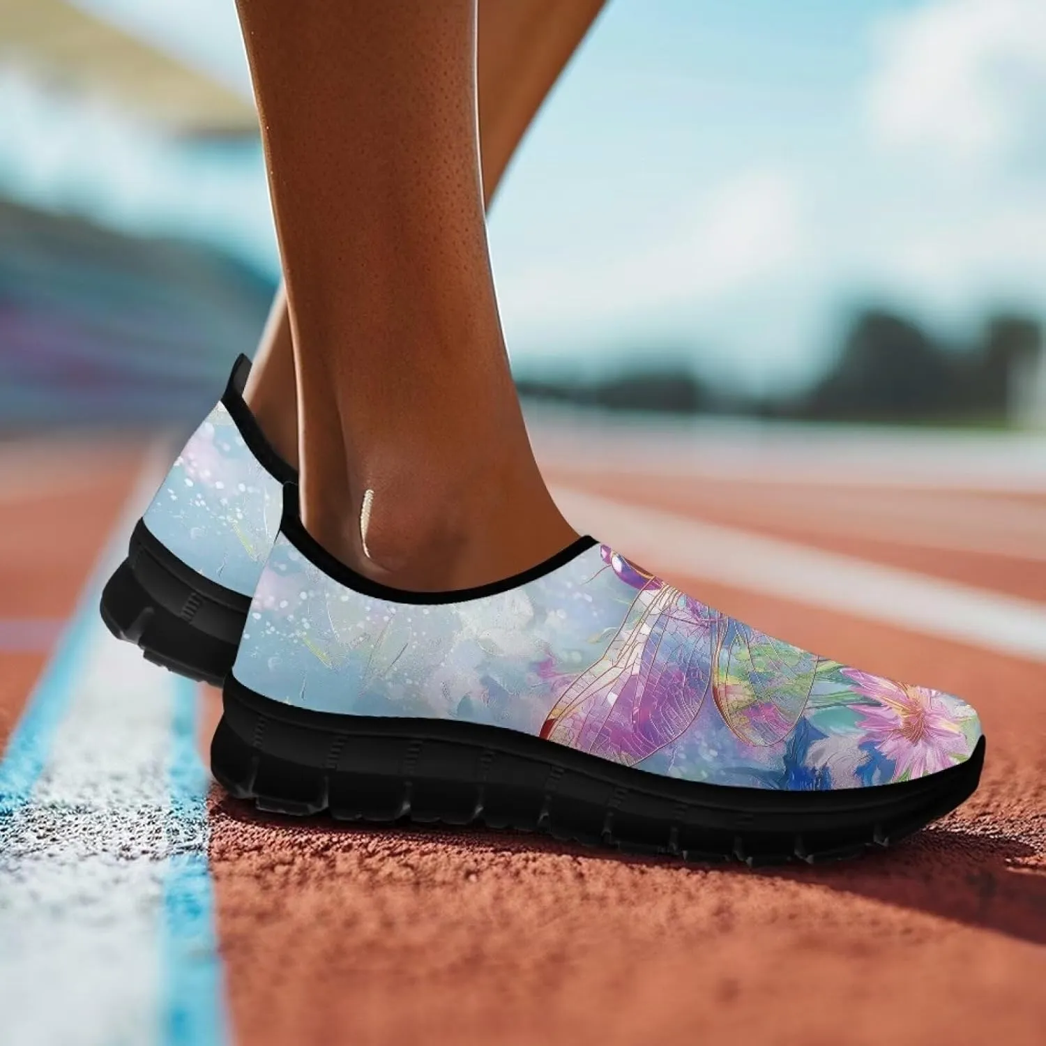 Women's Sneakers Casual Low Top Walking Sneaker Flat Outdoor Breathable Slip On Soft Holiday Shoes for Women