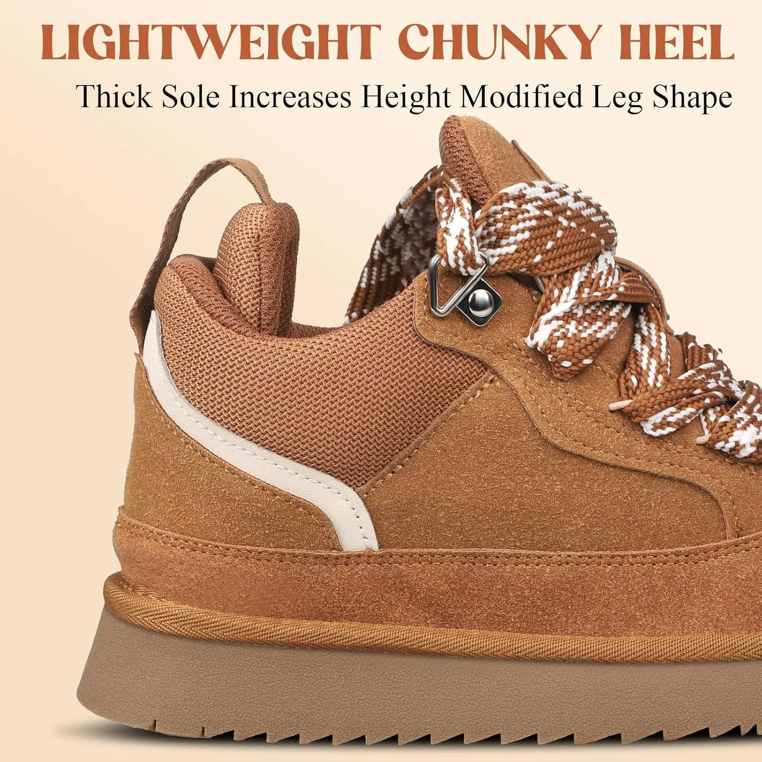 Women's Suede Sneakers Fashion Lace-up Sneakers for Women Casual Comfortable Anti-Slip Outdoor Walking Shoes