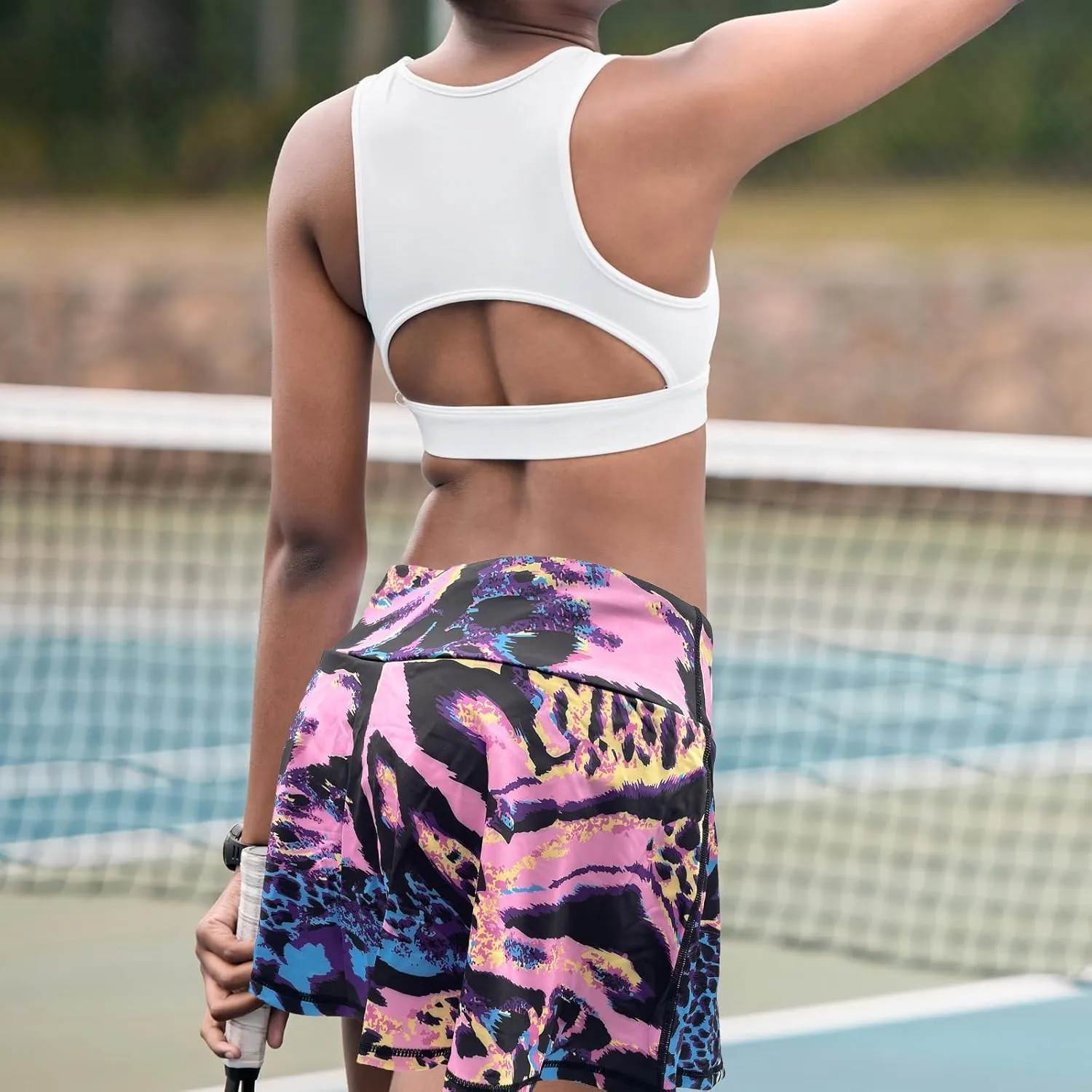 Womens Tennis Skirts Skorts High Waisted Golf Pleated Skirt for Athletic Running Pickleball Workout