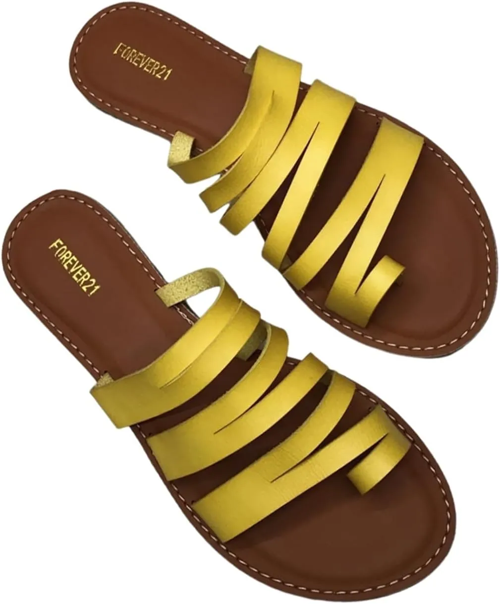 Women's Thumb Orthotic Sandal, Womens Plus Size Cross Strap Open Toe Bunion Correction Sandals, Slip on Flat Sandals Flip Flop, for Girlfriends and Mother, Big Toe Bone Correction