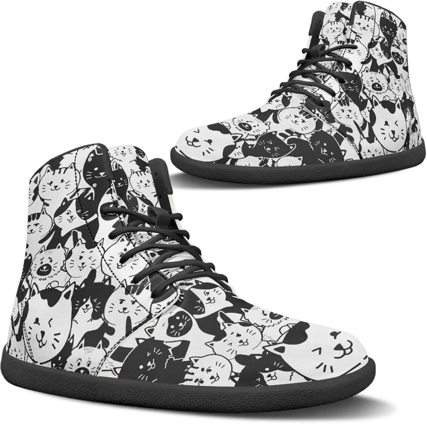 Womens Winter Hiking Boots Wide Toe Box Warm Snow Boots Minimalist Barefoot Boots Non-Slip Ankle Booties