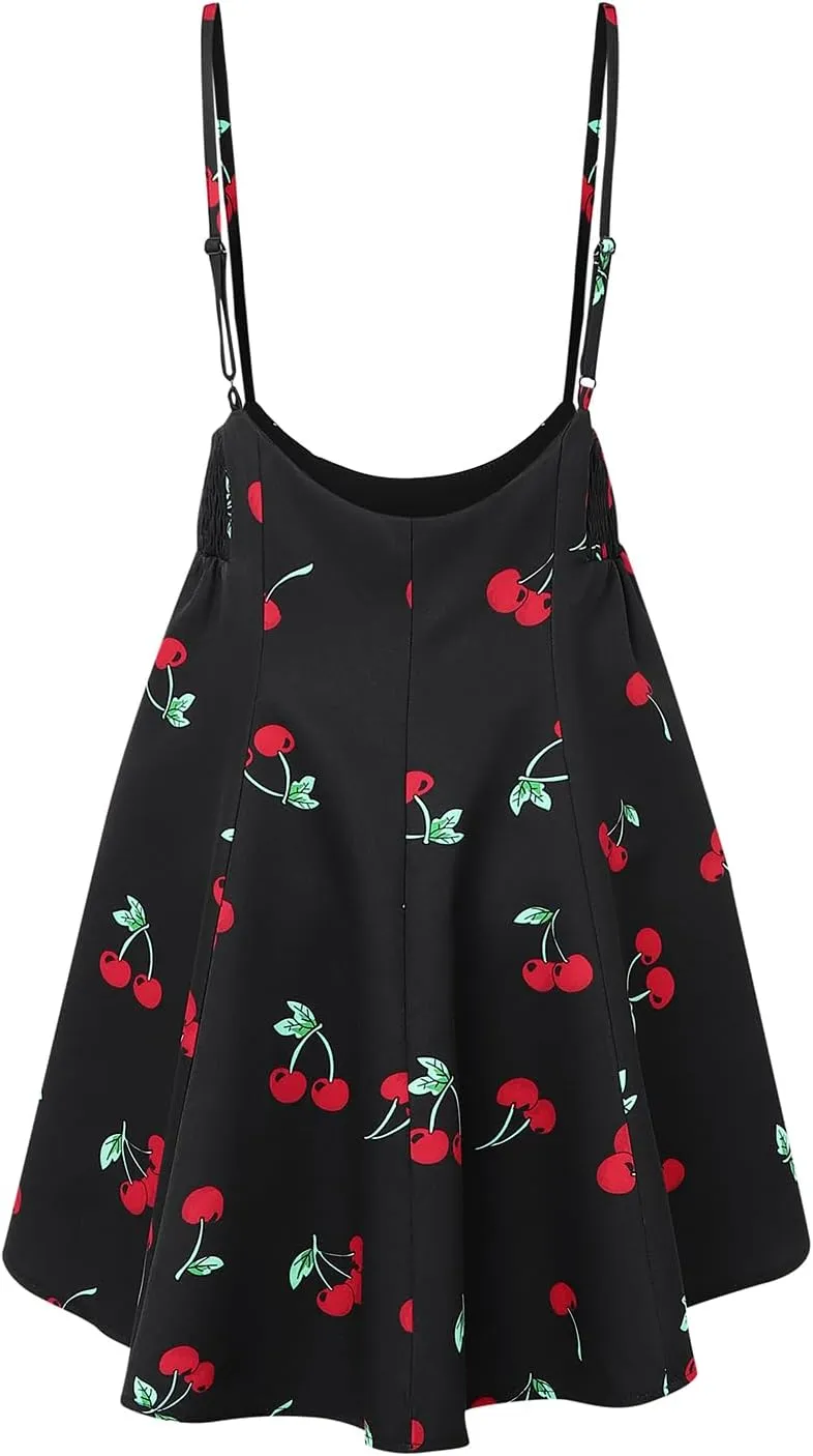YOINS Women's Suspender Skirt Basic High Waist Versatile Flared Skater Skirt