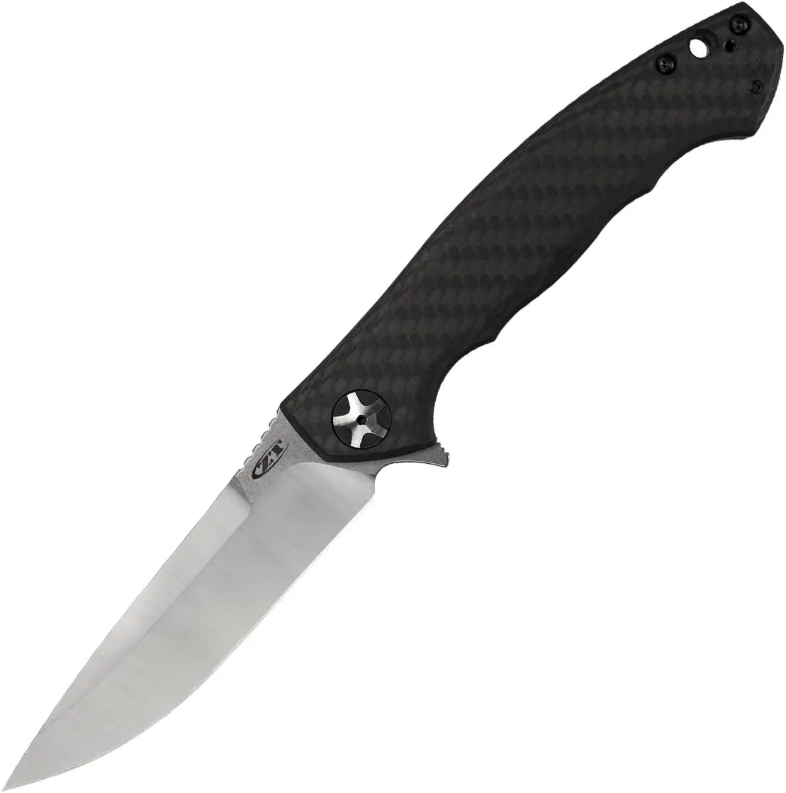 Zero Tolerance 0452CF; Pocket Knife with 4.1” Dual-Finished S35VN Steel Blade, Carbon Fiber Front and Titanium Back Handle Scales, KVT Ball-Bearing Opening, Frame Lock, Deep-Carry Pocketclip; 4.6 OZ.,Large