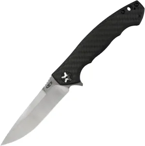 Zero Tolerance 0452CF; Pocket Knife with 4.1” Dual-Finished S35VN Steel Blade, Carbon Fiber Front and Titanium Back Handle Scales, KVT Ball-Bearing Opening, Frame Lock, Deep-Carry Pocketclip; 4.6 OZ.,Large